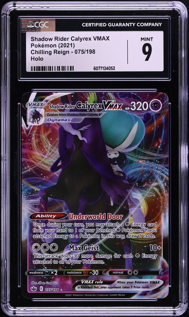 2021 Pokemon SWSH Chilling Reign Shadow Rider Calyrex VMAX #75 CGC 9 MINT