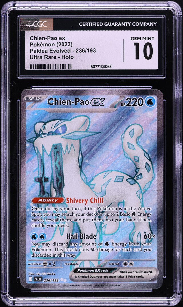 2023 Pokemon SV Paldea Evolved Full Art Chien-Pao ex #236 CGC 10 GEM MINT