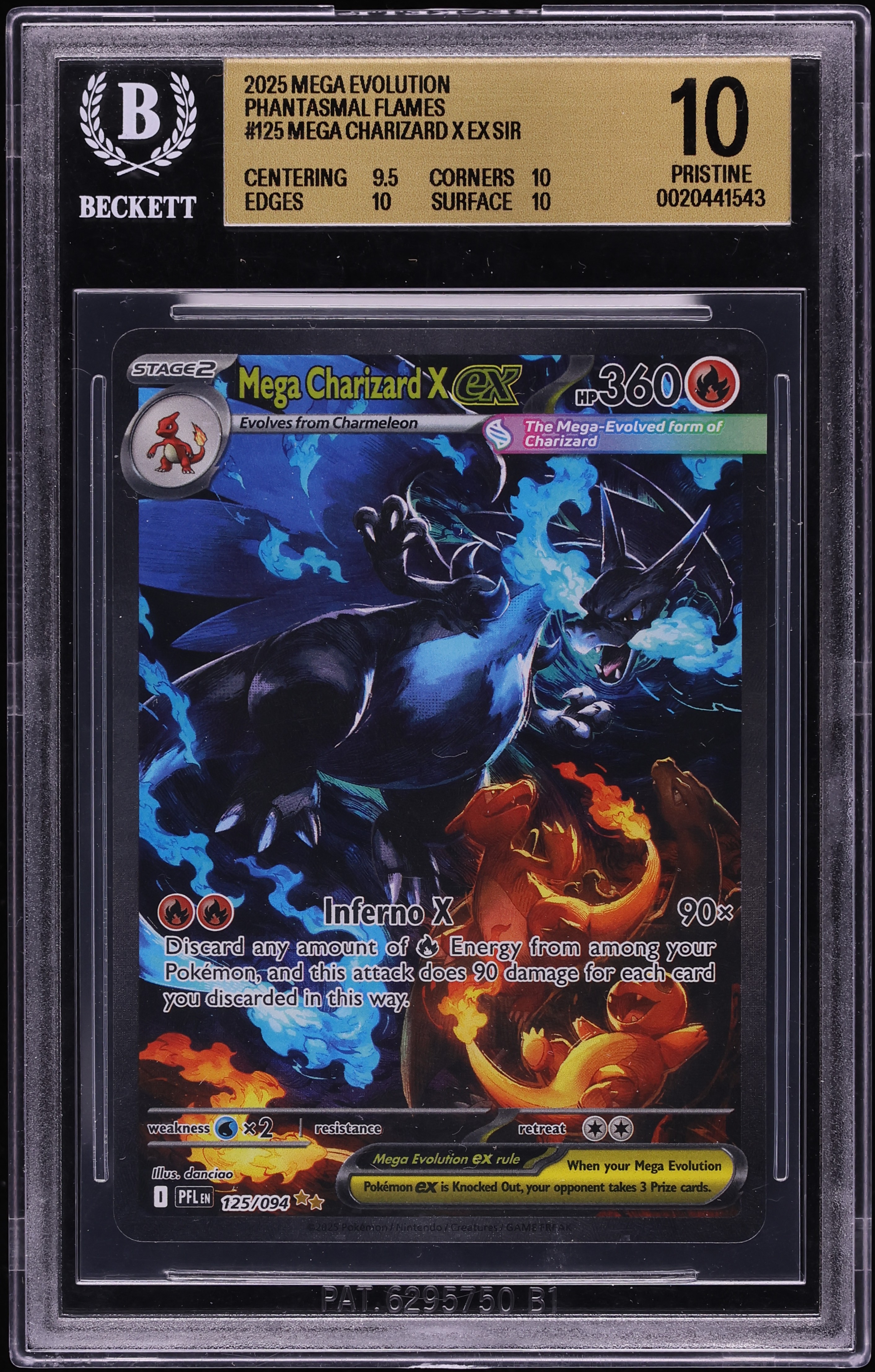 2025 Pokemon Mega Evolution Phantasmal Flames SIR Mega Charizard X ex #125 BGS 10 PRISTINE