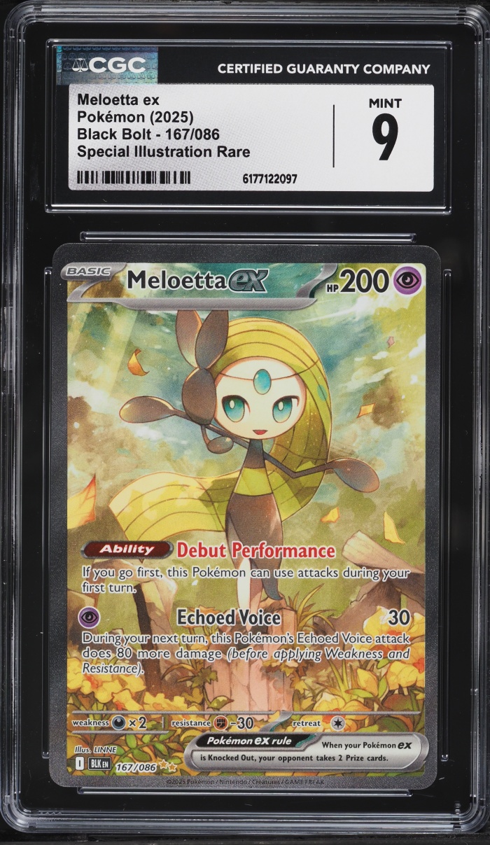 2025 Pokemon Scarlet & Violet Black Bolt SIR Meloetta Ex #167 CGC 9 MINT