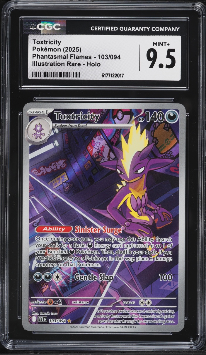 2025 Pokemon Mega Evolution Phantasmal Flames IR Toxtricity #103 CGC 9.5 MINT+