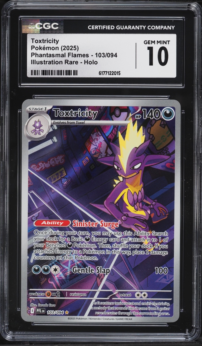 2025 Pokemon Mega Evolution Phantasmal Flames IR Toxtricity #103 CGC 10 GEM MINT