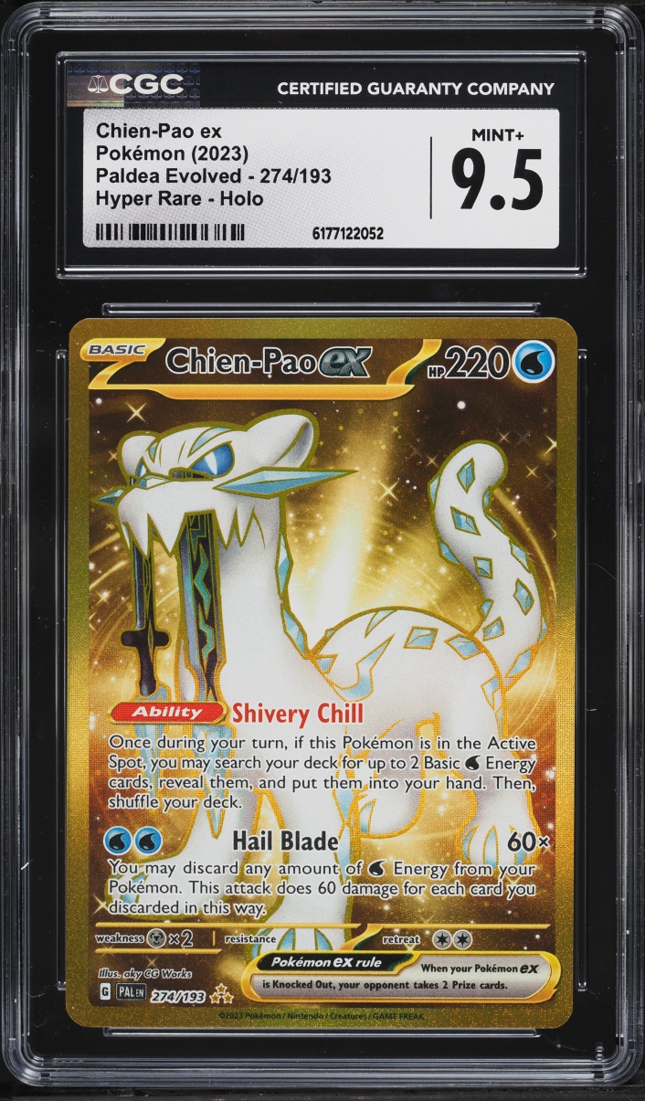 2023 Pokemon Scarlet & Violet Paldea Evolved Gold Rare Chien-Pao EX #274 CGC 9.5 MINT+