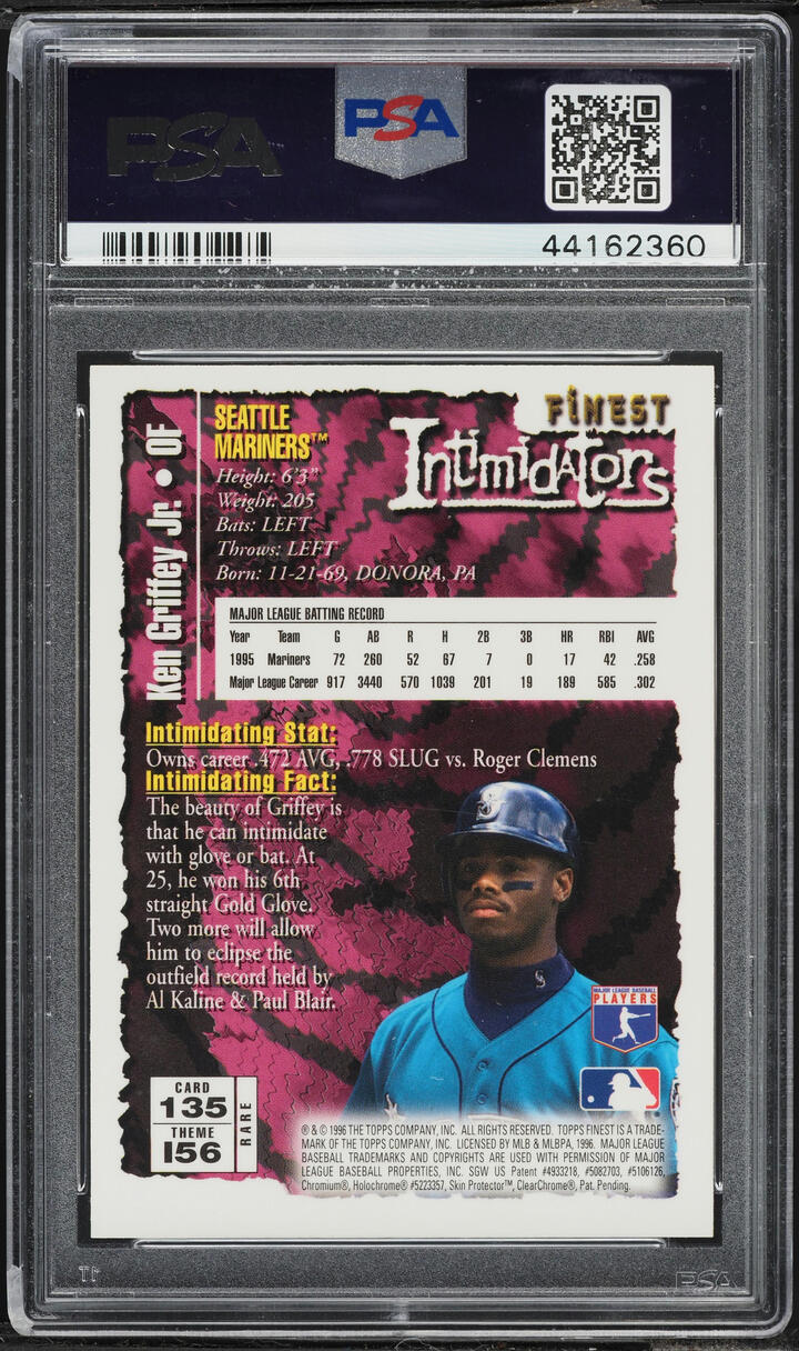 1996 Finest w/ Coating Ken Griffey Jr. #135 PSA 9 MINT