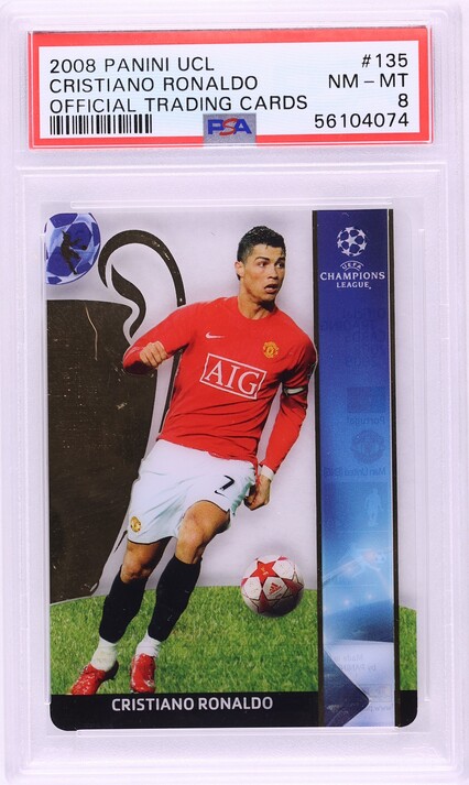 2008 Panini UEFA Champions League Cristiano Ronaldo #135 PSA 8 NM-MT