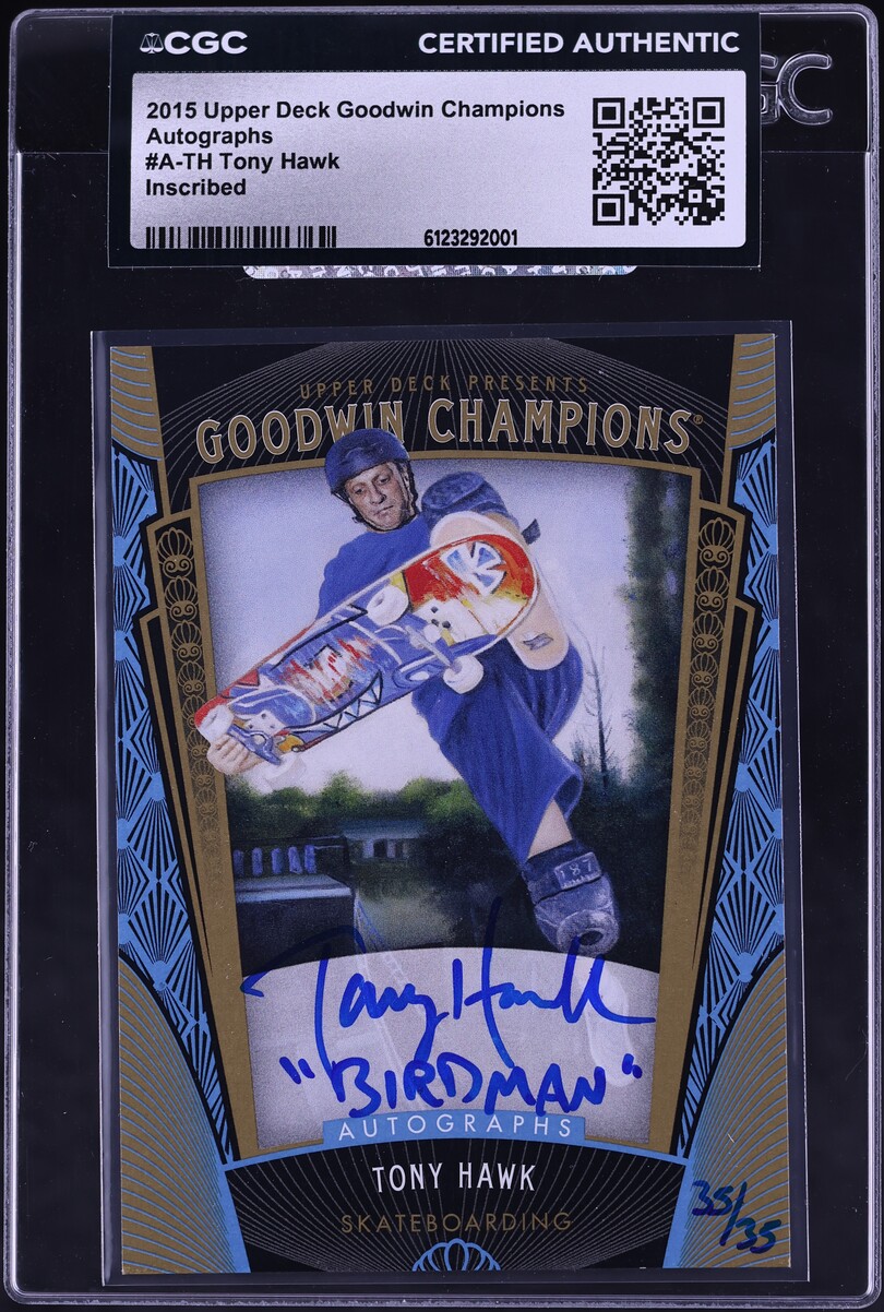2015 Upper Deck Goodwin Champions Inscribed Tony Hawk AUTO 35/35 #A-TH CGC AUTH - Photo 1