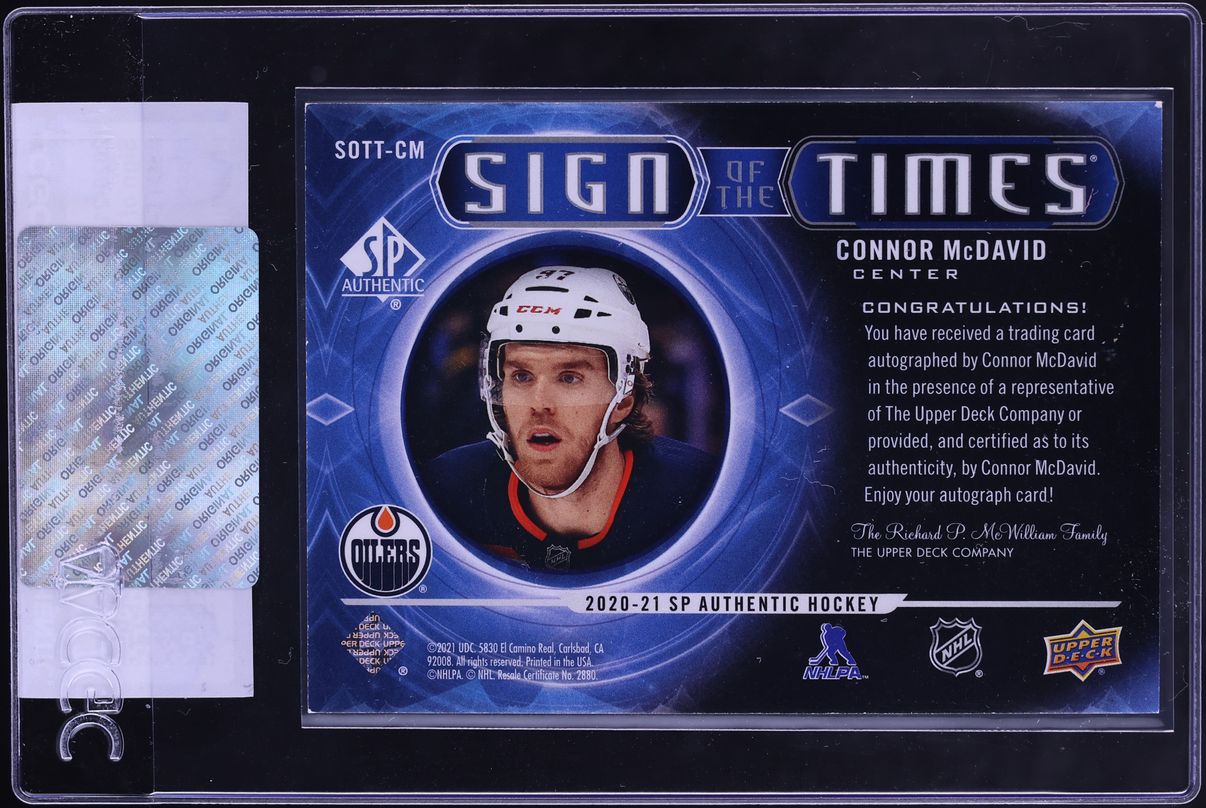 2020 SP Authentic Sign Of The Times Black Connor McDavid AUTO /10 #SOTT-CM CGC AUTH - Photo 2