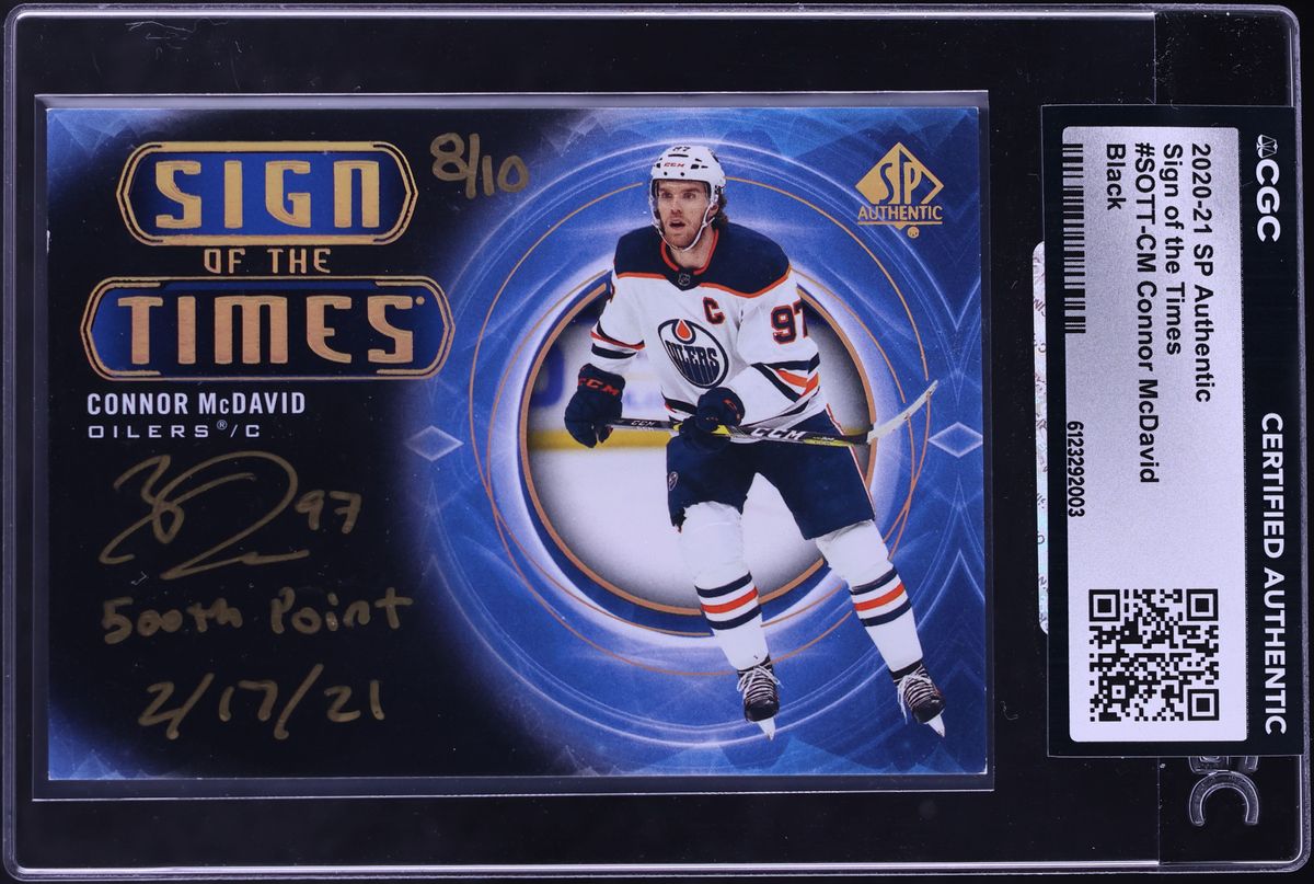 2020 SP Authentic Sign Of The Times Black Connor McDavid AUTO /10 #SOTT-CM CGC AUTH - Photo 1