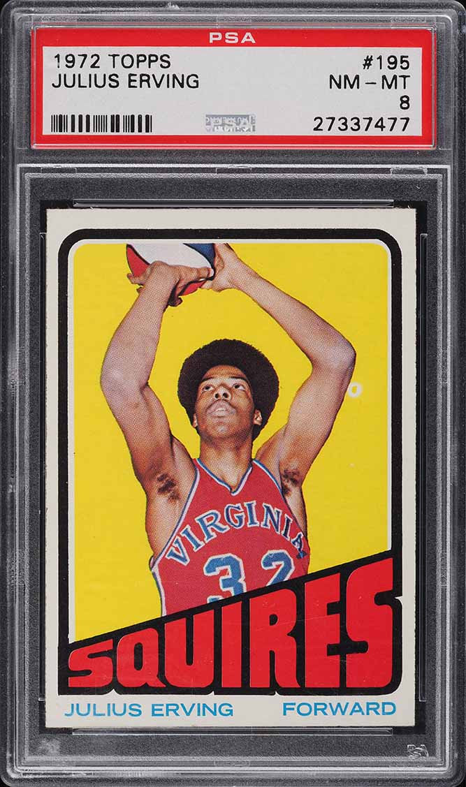 1972 Topps Basketball Julius Erving ROOKIE #195 PSA 6 EXMT on