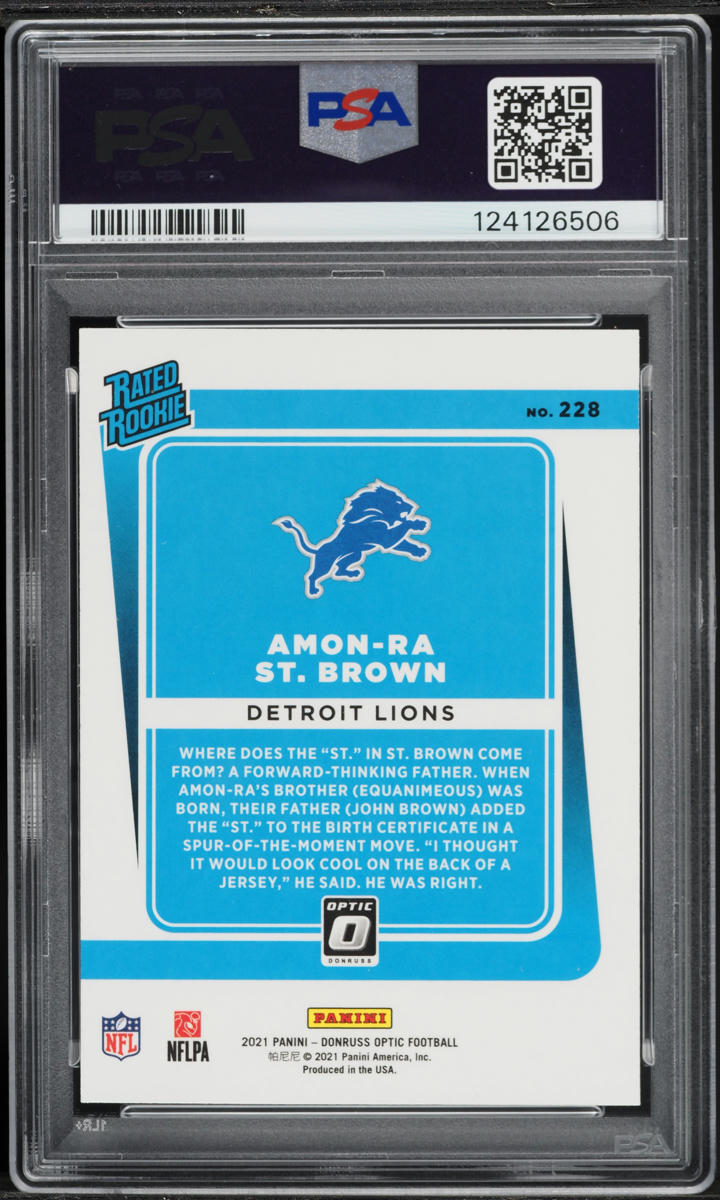 2021 Donruss Optic Amon-Ra St. Brown ROOKIE #228 PSA 10 GEM MINT