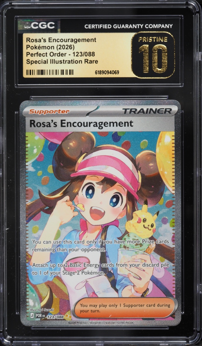 2026 Pokemon Mega Evolution Perfect Order SIR Rosa's Encouragement #123 CGC 10 PRISTINE