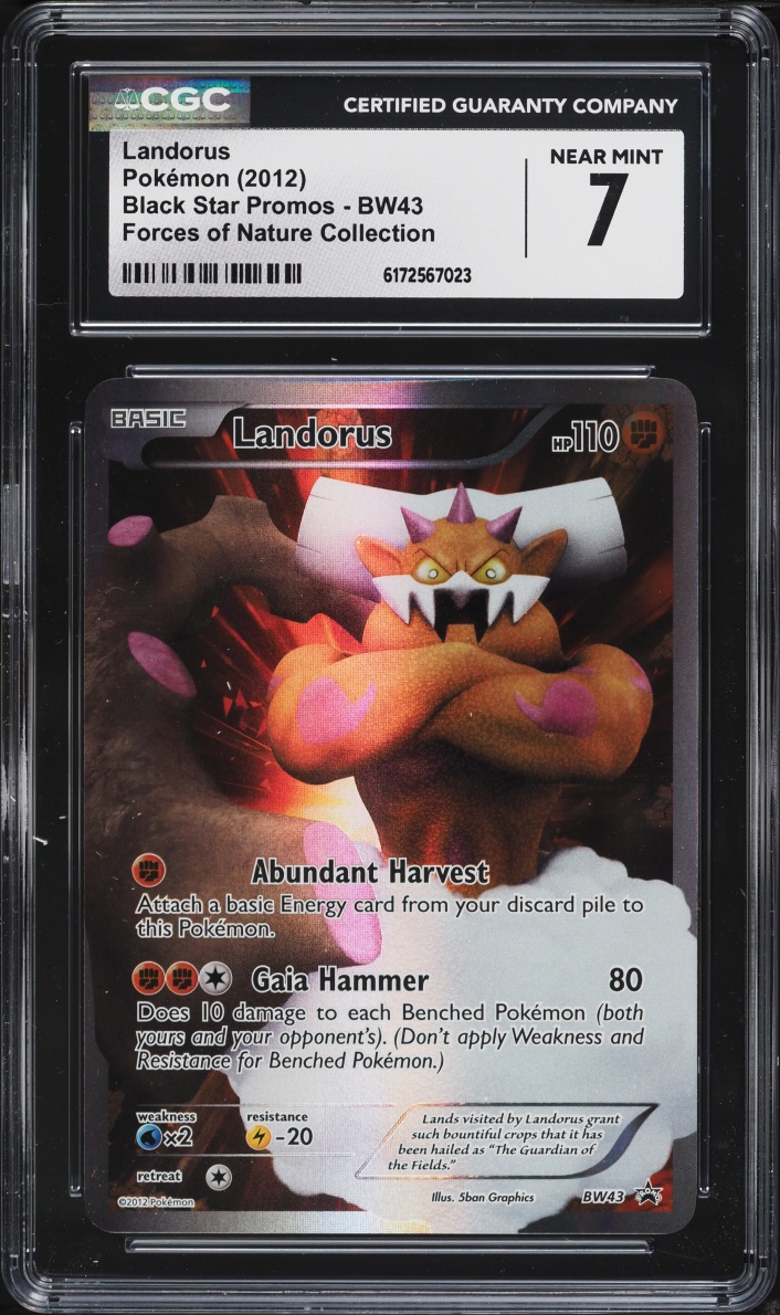 2012 Pokemon Black & White Promo Forces Of Nature Collection Full Art Landorus #BW43 CGC 7 NRMT