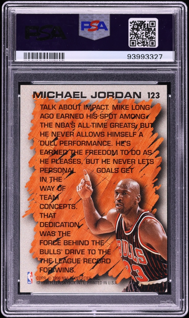 1996 Fleer Basketball Michael Jordan #123 PSA 10 GEM MINT