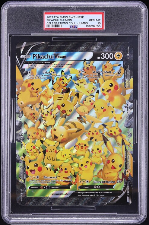 2021 Pokemon Sword & Shield Black Star Promo Celebrations Pikachu V Union PSA 10 - Main Image