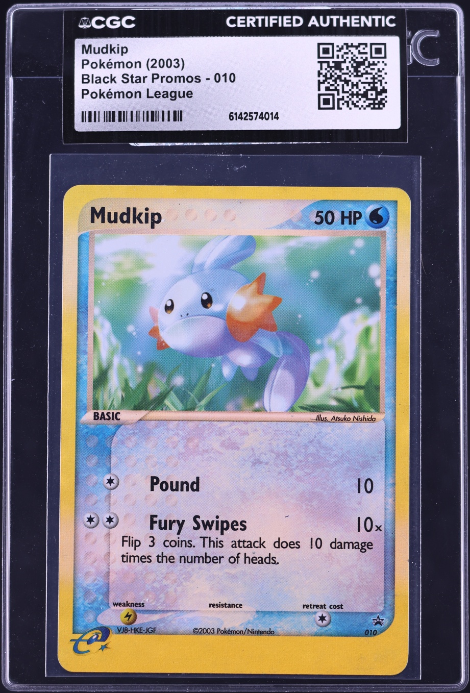 2003 Pokemon League Black Star Promo Mudkip #10 CGC AUTH