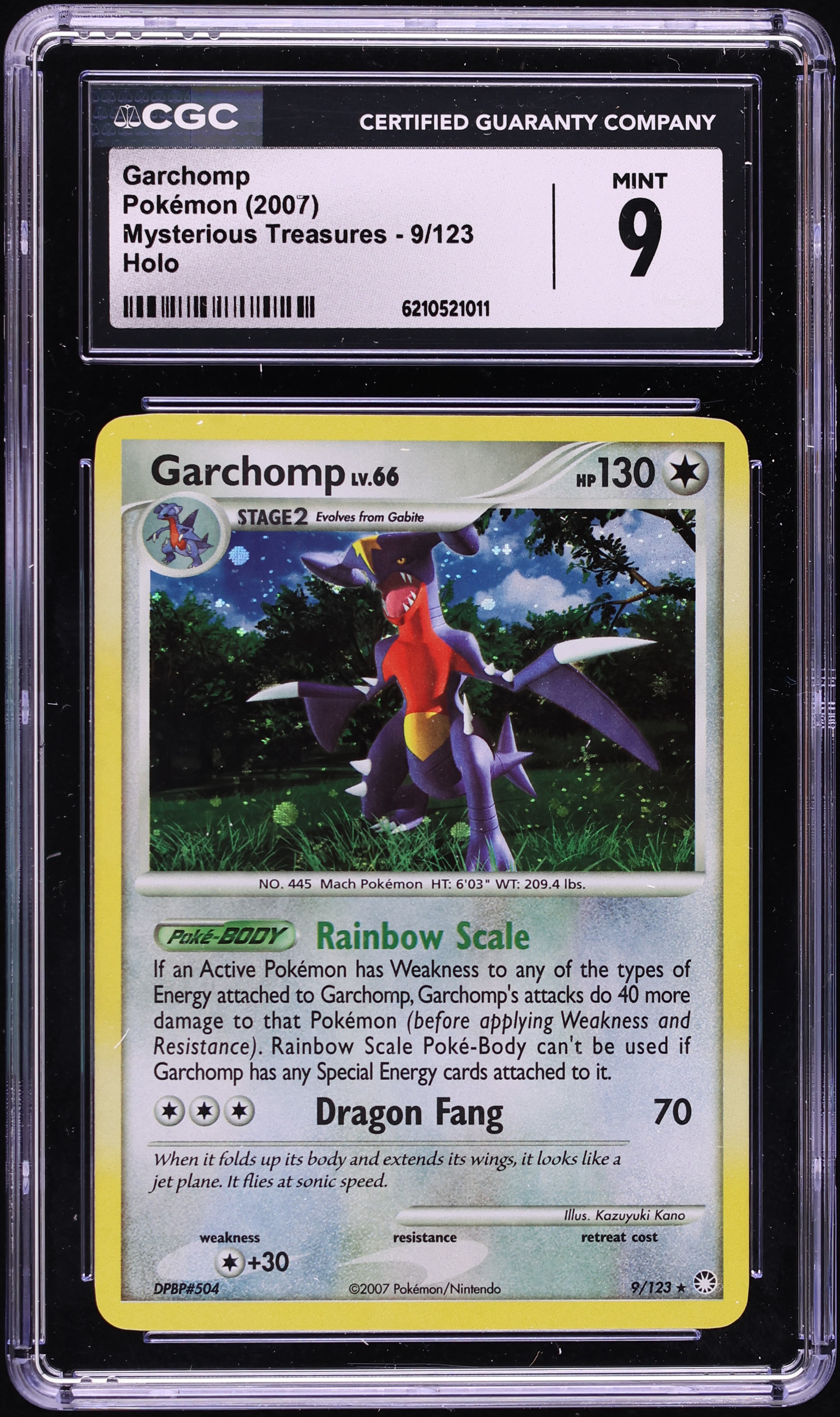 2007 Pokemon Diamond & Pearl Mysterious Treasures Holo Garchomp #9 CGC 9 MINT