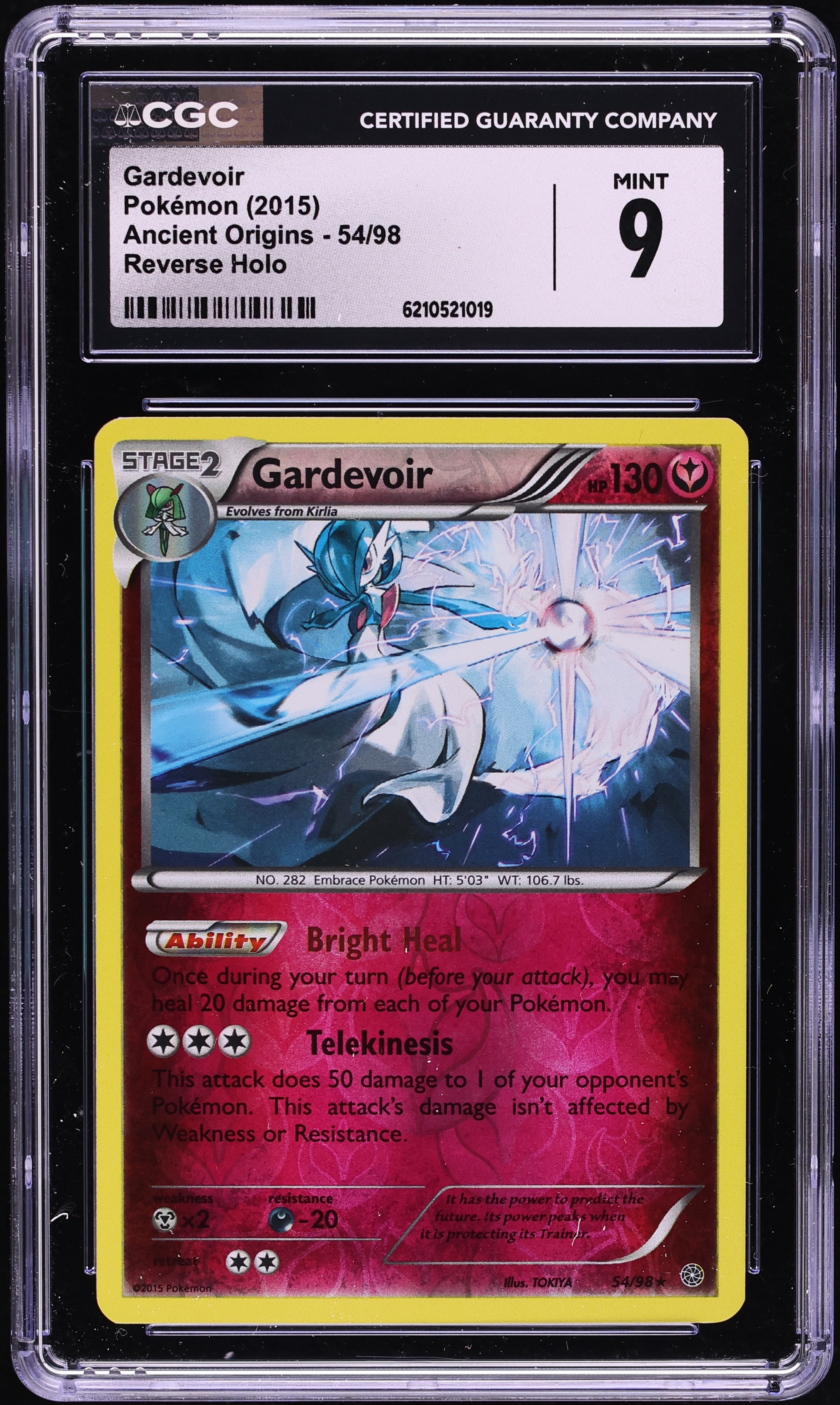 2015 Pokemon XY Ancient Origins Reverse Holo Gardevoir #54 CGC 9 MINT