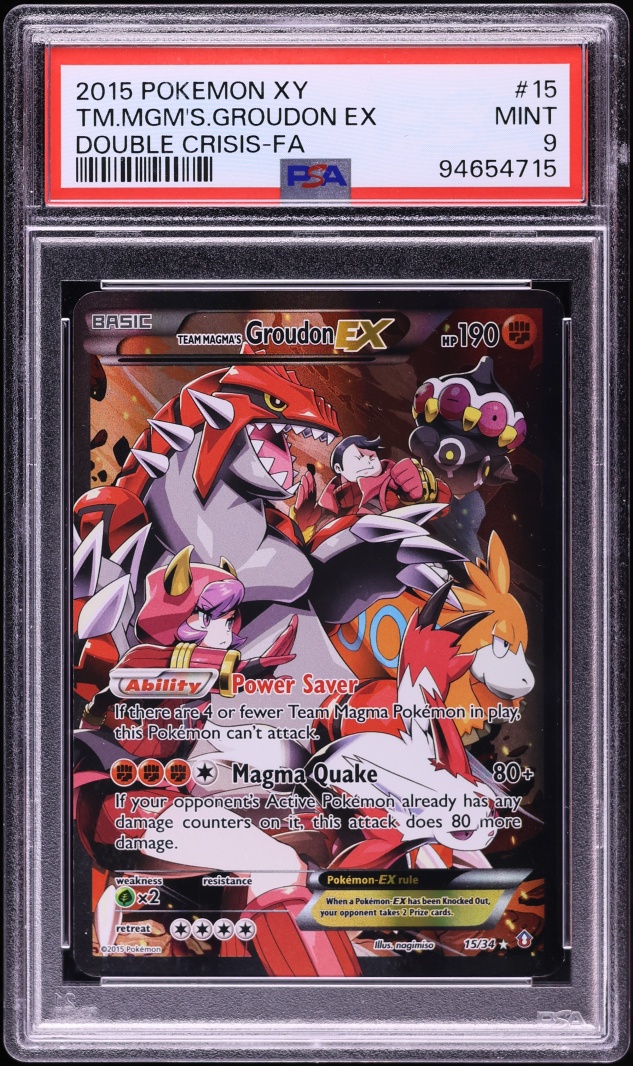 2015 Pokemon XY Double Crisis Full Art Team Magma's Groudon EX #15 PSA 9 MINT