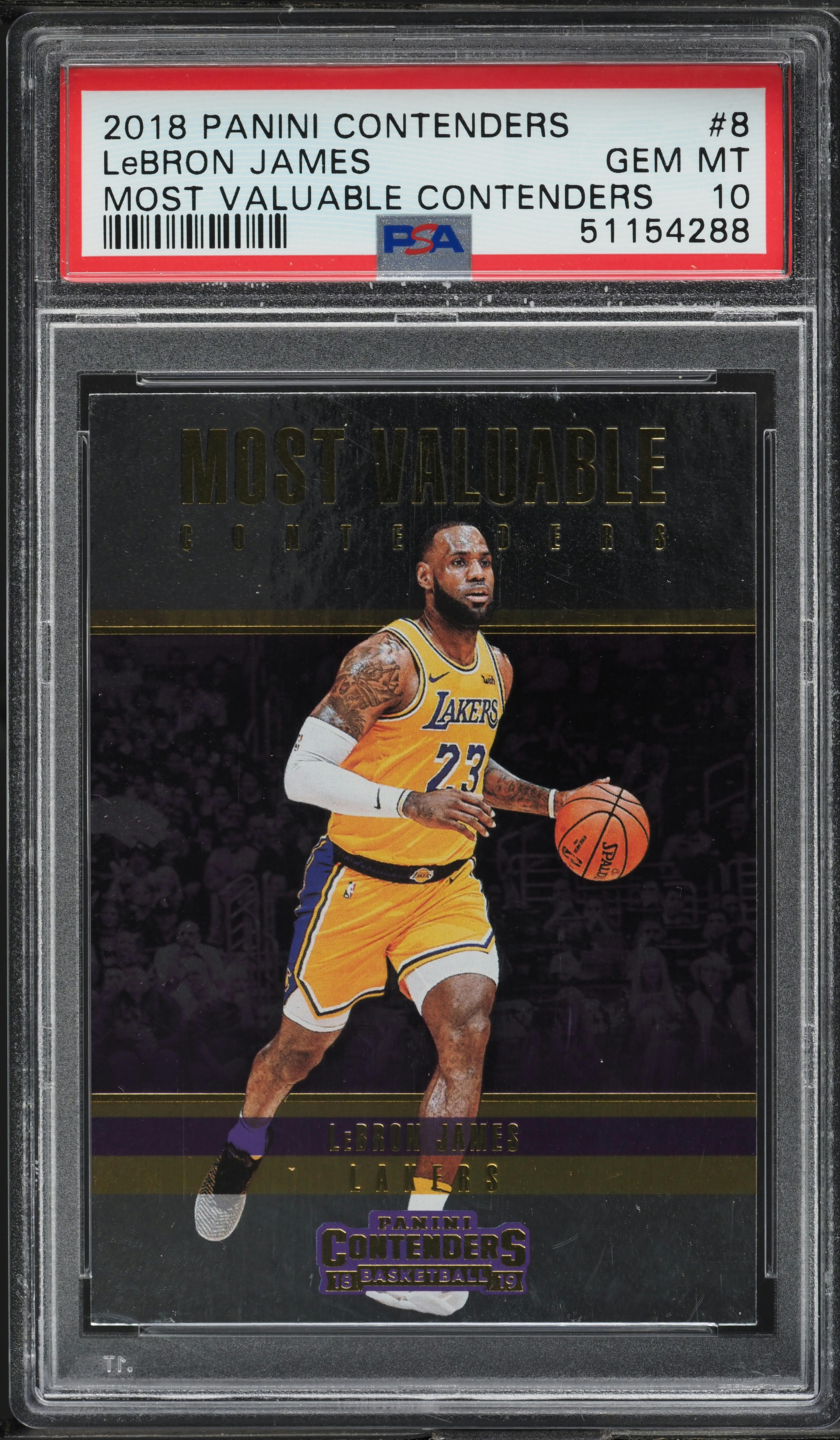 2018 Panini Contenders Most Valuable Contenders LeBron James #8 PSA 10 GEM  MINT