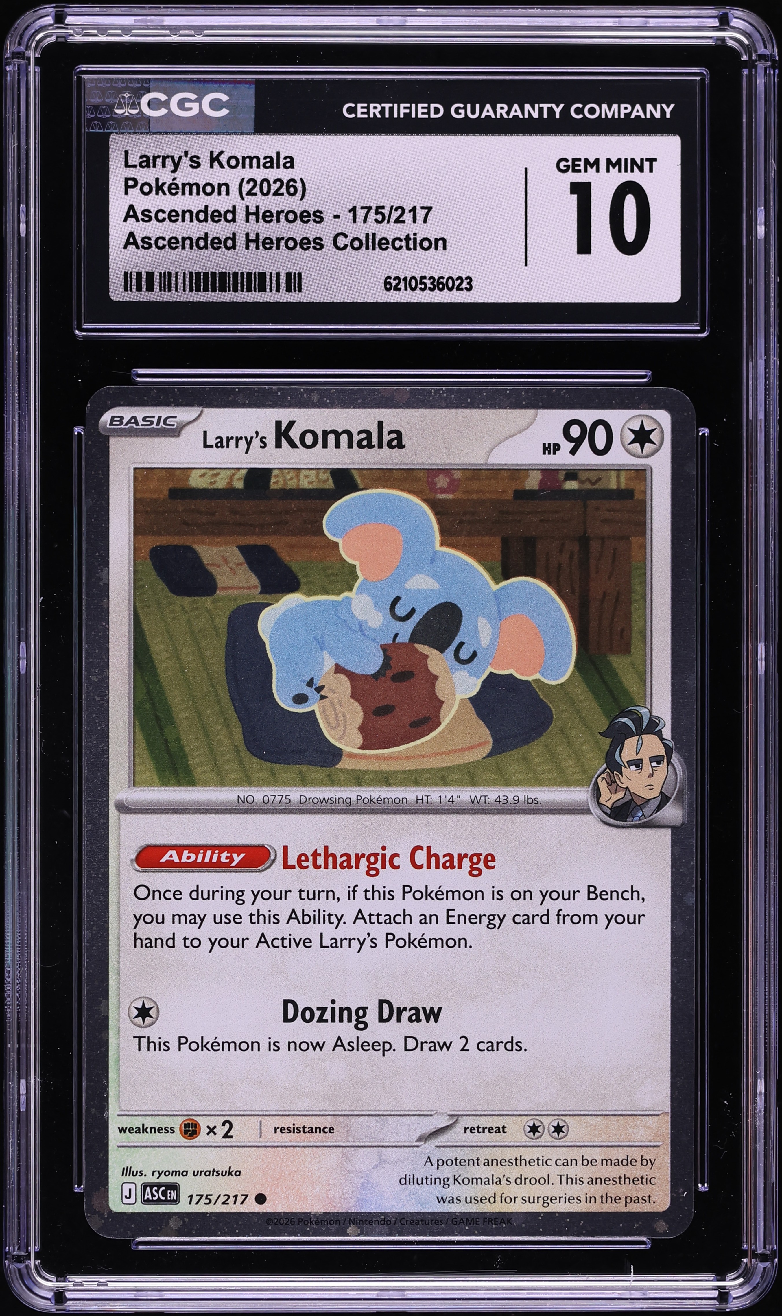 2026 Pokemon Mega Evolution Ascended Heroes Collection Larry's Komala #175 CGC 10 GEM MINT