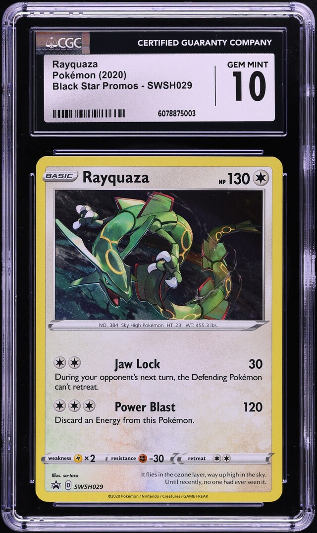 2020 Pokemon Sword & Shield Black Star Promo Rayquaza #SWSH029 CGC 10 GEM MINT