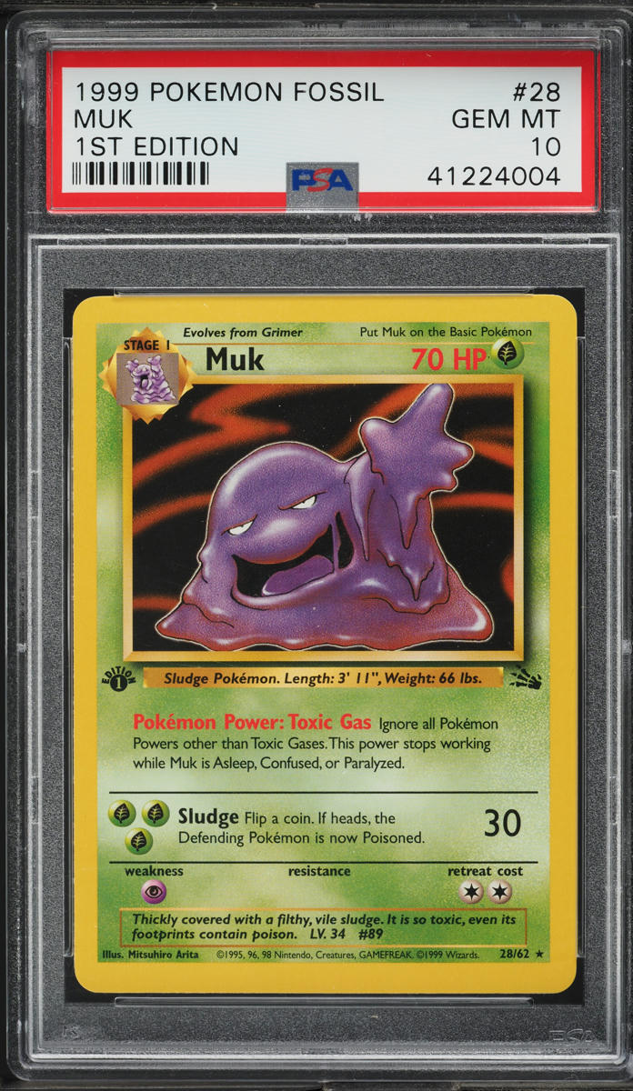1999 Pokemon Fossil 1st Edition Muk #28 PSA 10 GEM MINT
