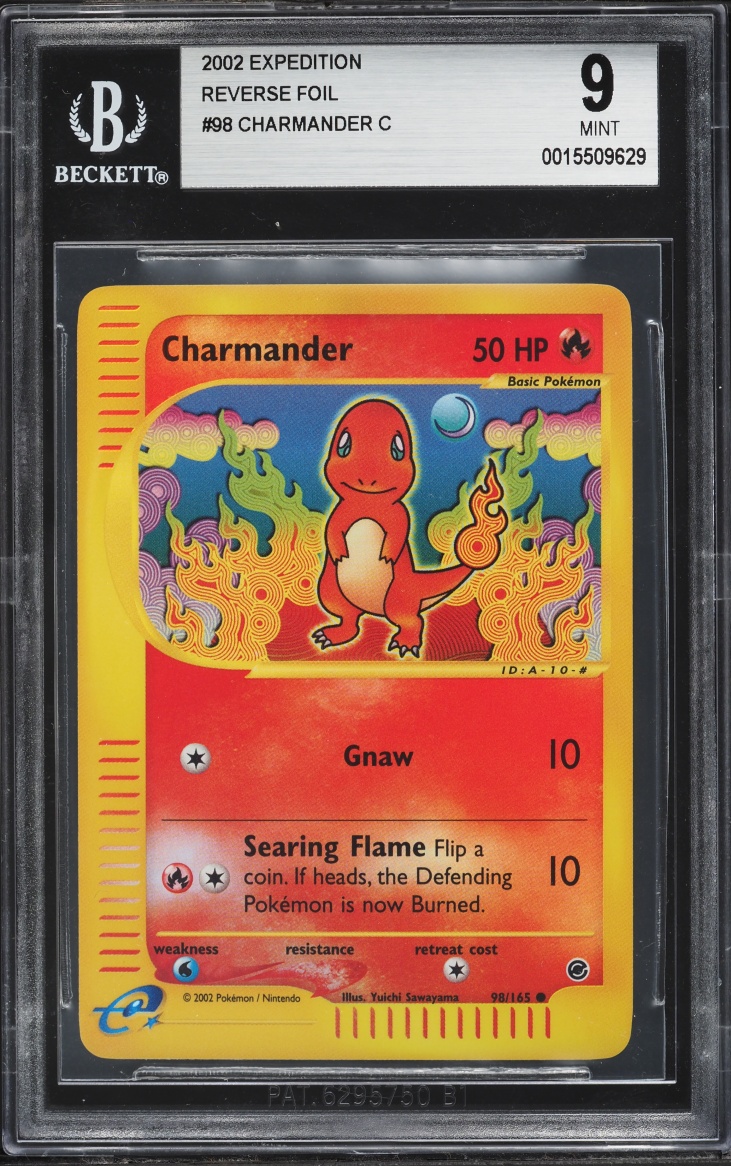 2002 Pokemon Expedition Reverse Holo Charmander #98 BGS 9 MINT