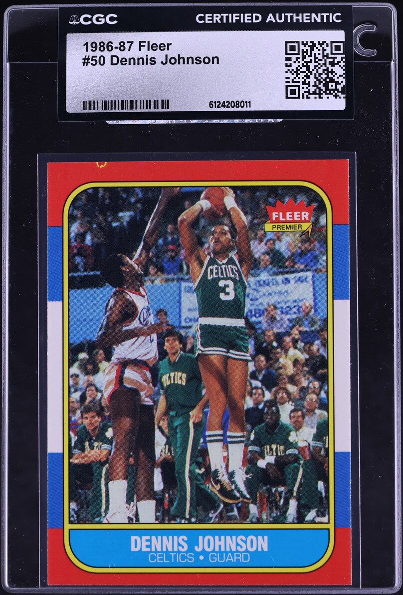 1986 Fleer Basketball Dennis Johnson #50 CGC AUTH