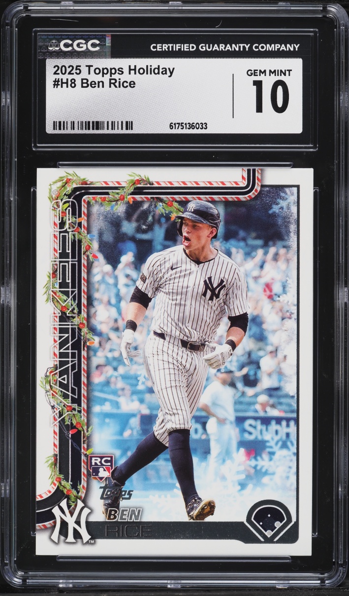 2025 Topps Holiday Ben Rice ROOKIE #H8 CGC 10 GEM MINT