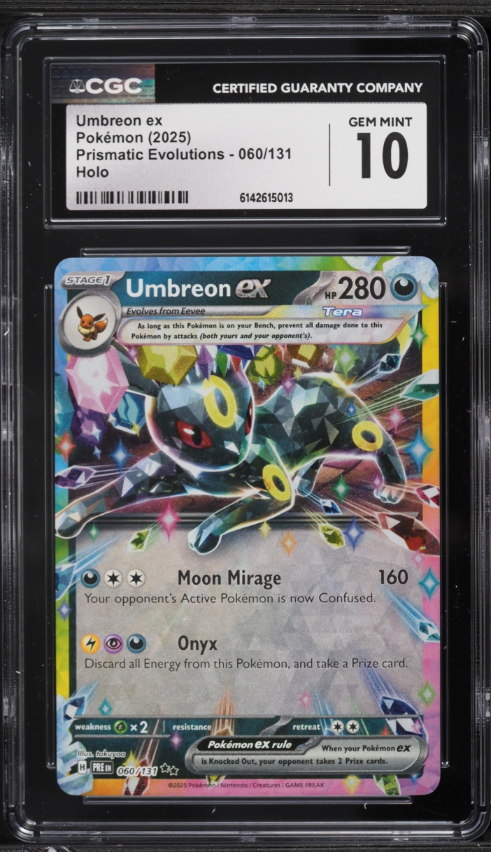 2025 Pokemon Scarlet & Violet Prismatic Evolutions Holo Umbreon ex #60 CGC 10 GEM MINT