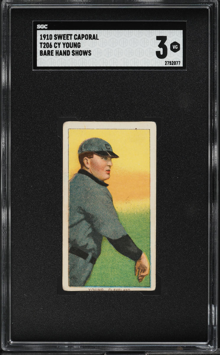1909-11 T206 Cy Young BARE HAND SHOWS SGC 3 VG