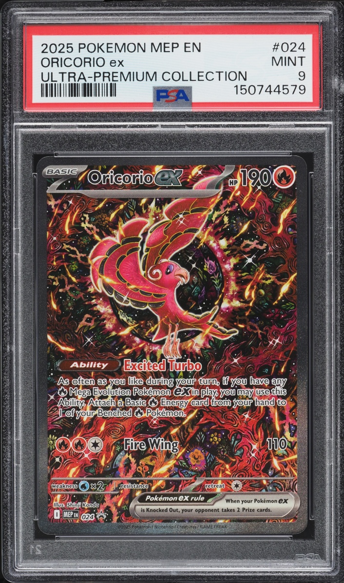2025 Pokemon Mega Evolution Promo Ultra Premium Full Art Oricorio Ex #24 PSA 9 MINT