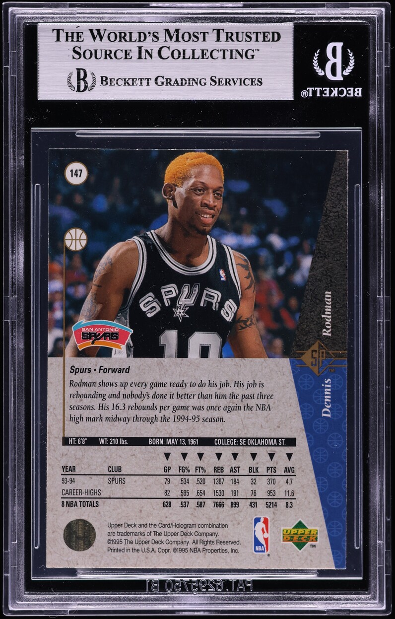 1994 SP Basketball Dennis Rodman #147 BGS 6 EXMT
