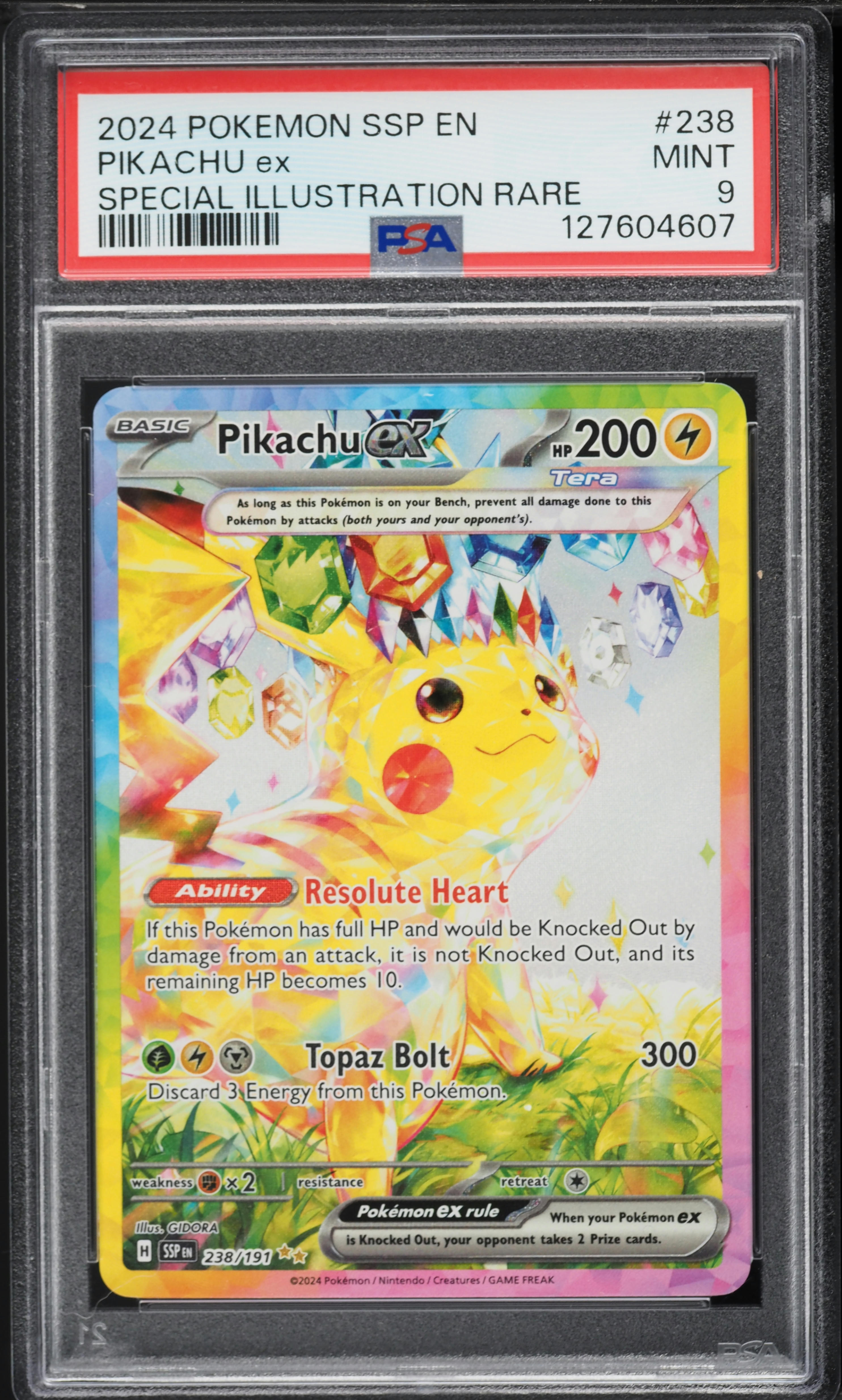 2024 Pokemon Scarlet & Violet Surging Sparks SIR Pikachu EX #238 PSA 9 MINT
