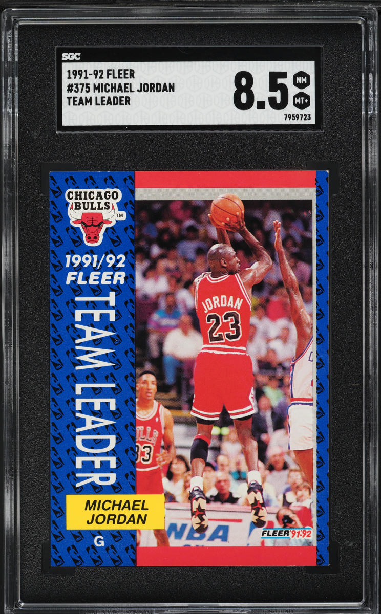 1991 Fleer Team Leader Michael Jordan #375 SGC 8.5 NM-MT+