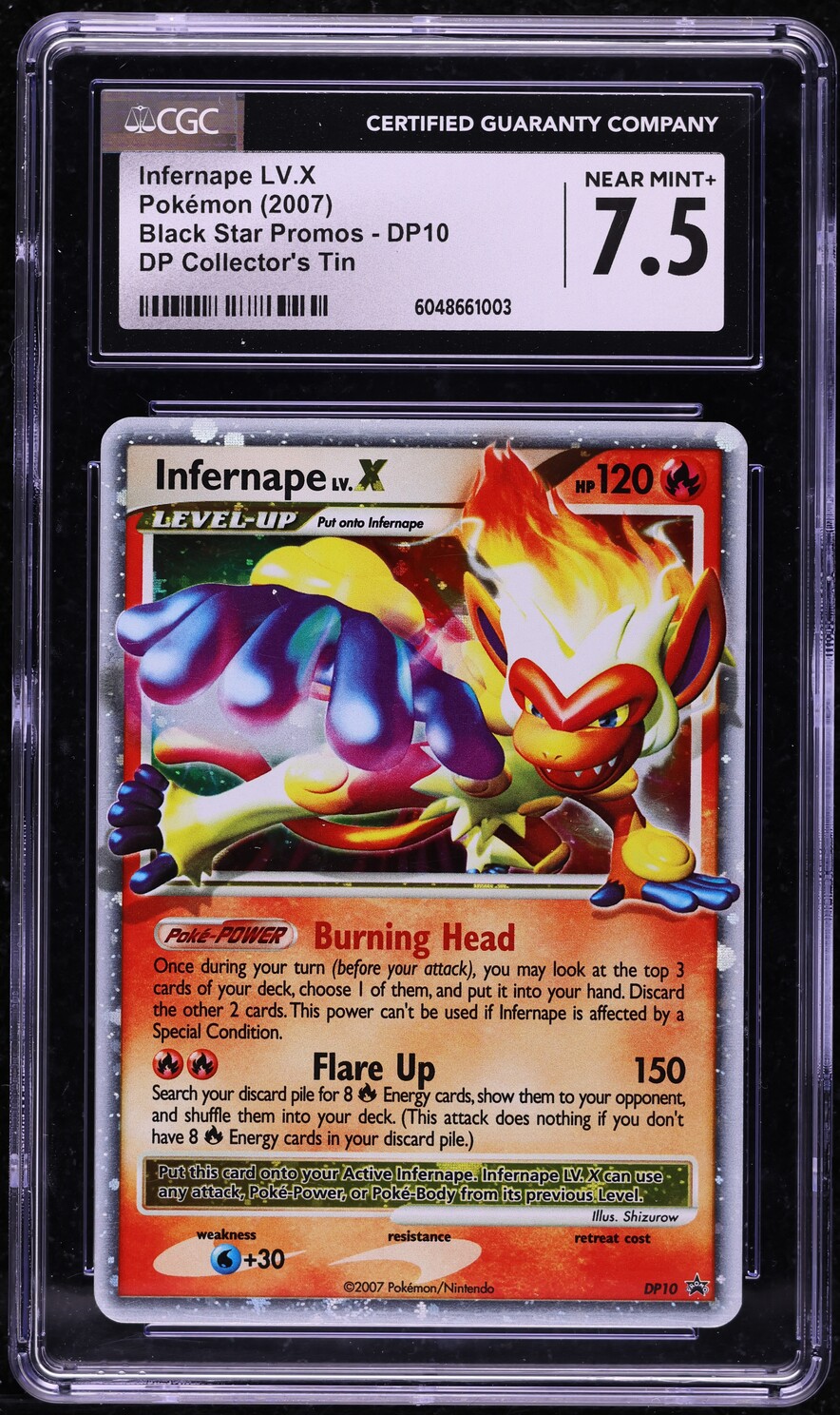 2007 Pokemon Diamond & Pearl Black Star Promo Holo Infernape Lv.X #DP10 CGC 7.5