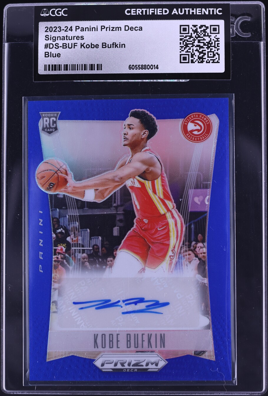 2023 Panini Prizm Deca Blue Kobe Bufkin ROOKIE AUTO /49 #DS-BUF CGC AUTH