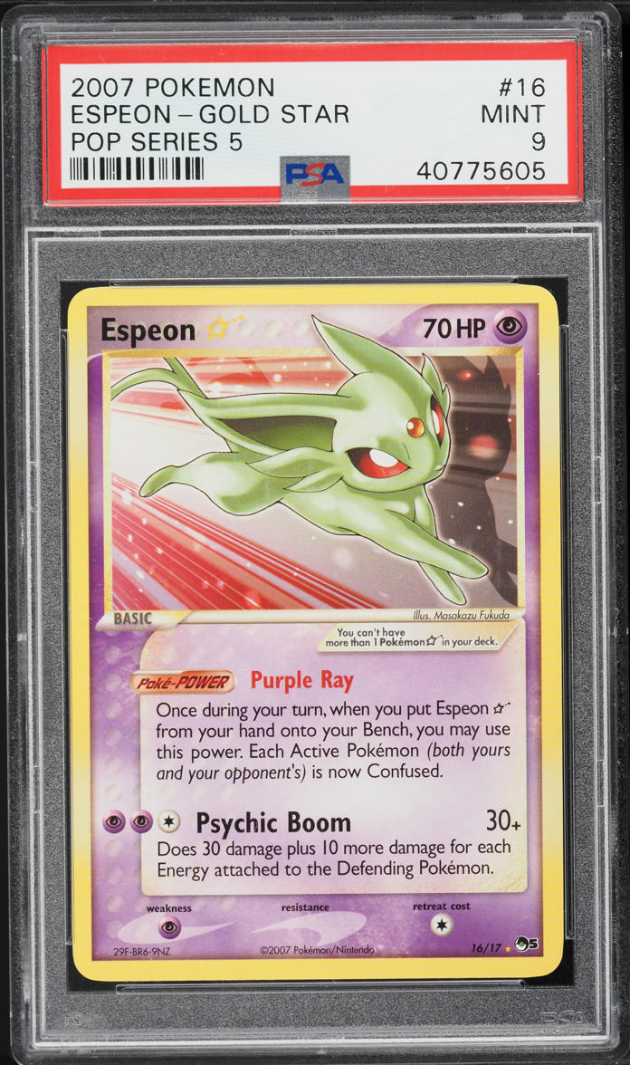 2007 Pokemon POP Series 5 Holo Espeon Gold Star #16 PSA 9 MINT