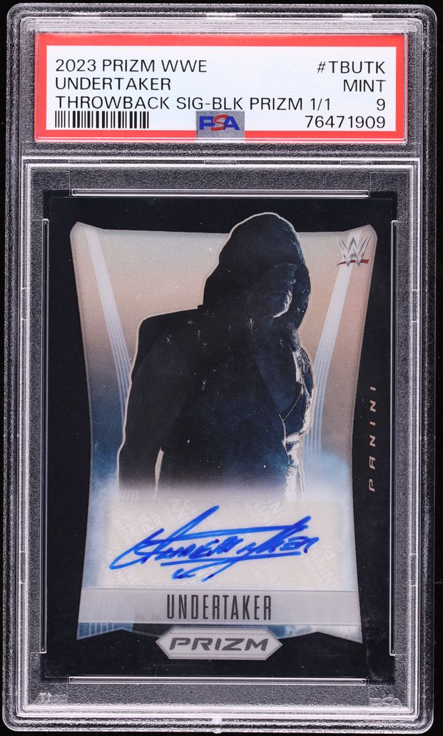 2023 Panini Prizm WWE Throwback Black Undertaker AUTO 1/1 #TB-UTK PSA 9 MINT