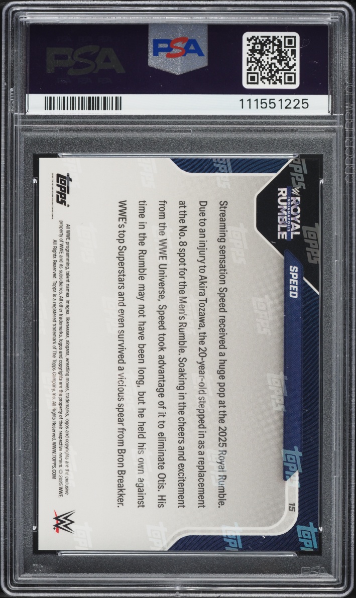 2025 Topps Now WWE Speed #15 PSA 10 GEM MINT
