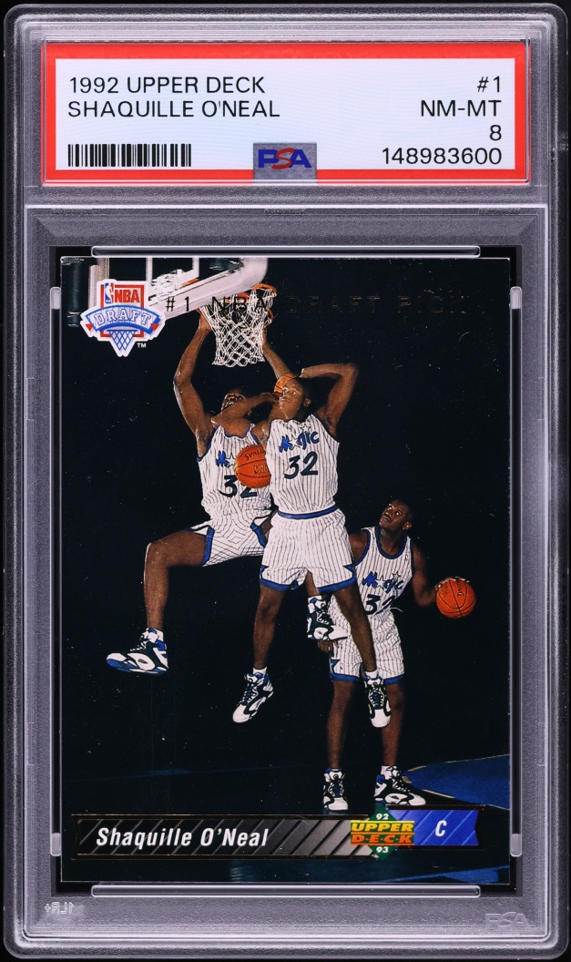 1992 Upper Deck Basketball Shaquille O'Neal ROOKIE #1 PSA 8 NM-MT
