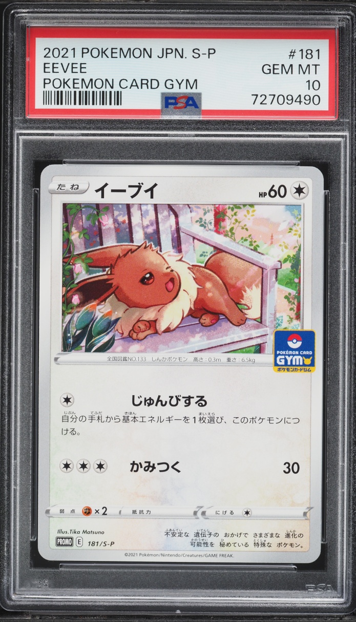 2021 Pokemon Japanese Sword & Shield Promo Card Gym Eevee #181 PSA 10 GEM MINT