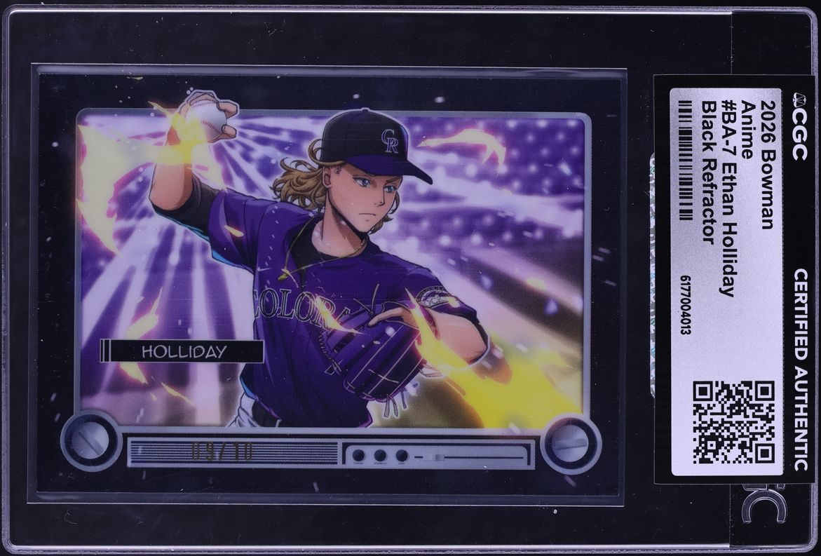 2026 Bowman Anime Black Refractor Ethan Holliday PROSPECT /10 #BA-7 CGC AUTH