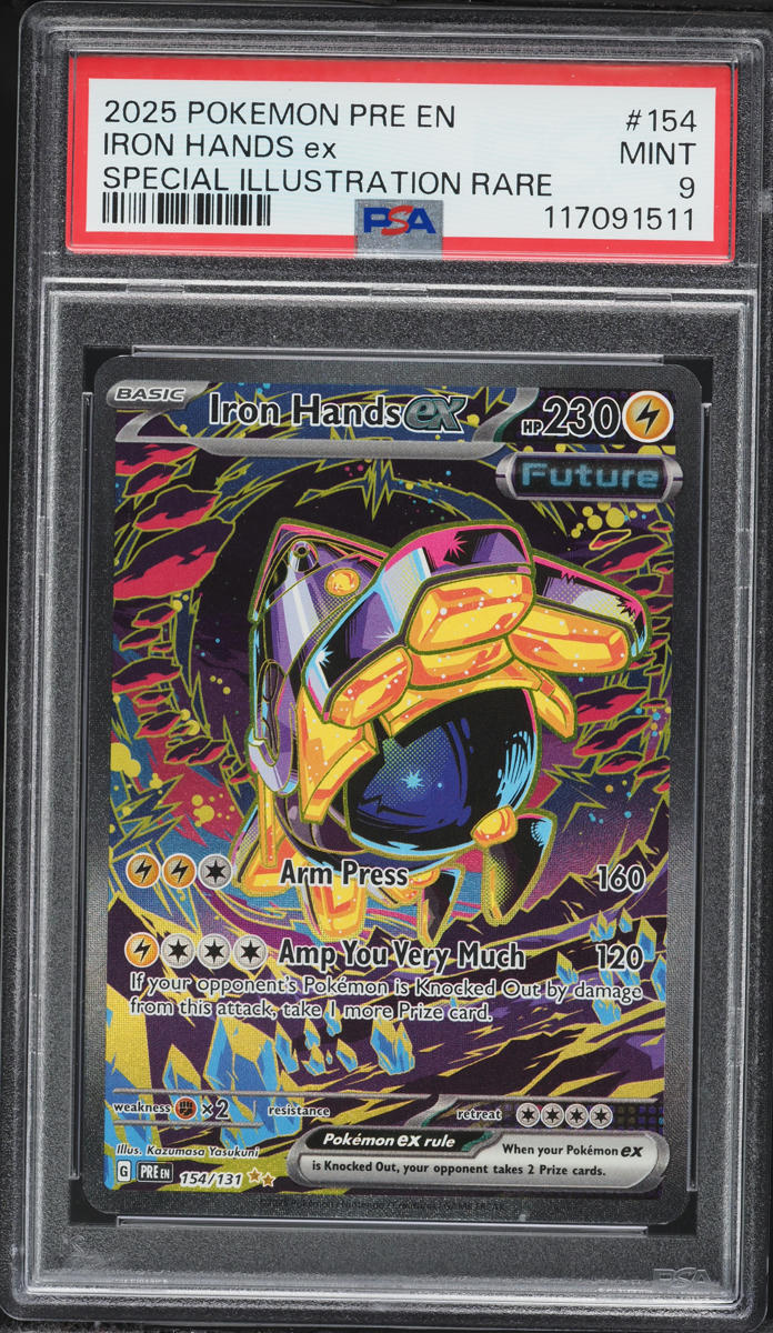 2025 Pokemon Scarlet & Violet Prismatic Evolutions SIR Iron Hands EX #154 PSA 9 MINT