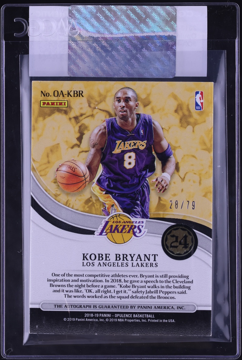2018 Panini Opulence Opulent Kobe Bryant AUTO /79 #OA-KBR CGC AUTH