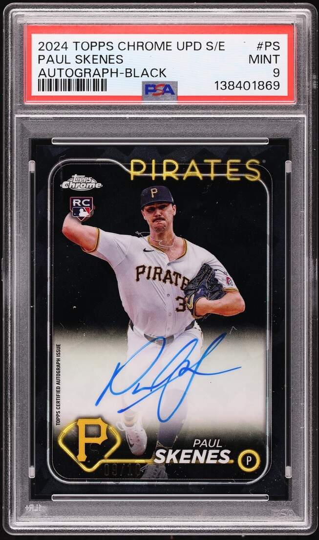 2024 Topps Chrome Update Sapphire Black Paul Skenes ROOKIE AUTO /10 #USA-PS PSA 9 MINT