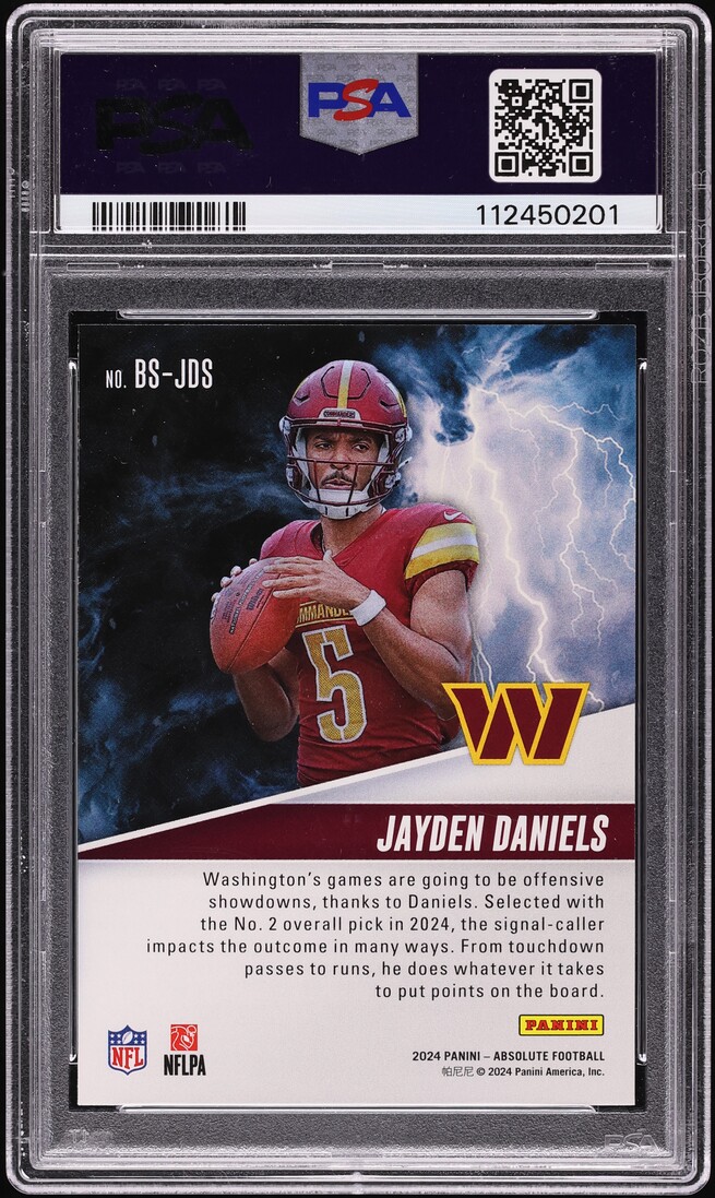 2024 Absolute By Storm Jayden Daniels ROOKIE #BS-JDS PSA 7 NRMT