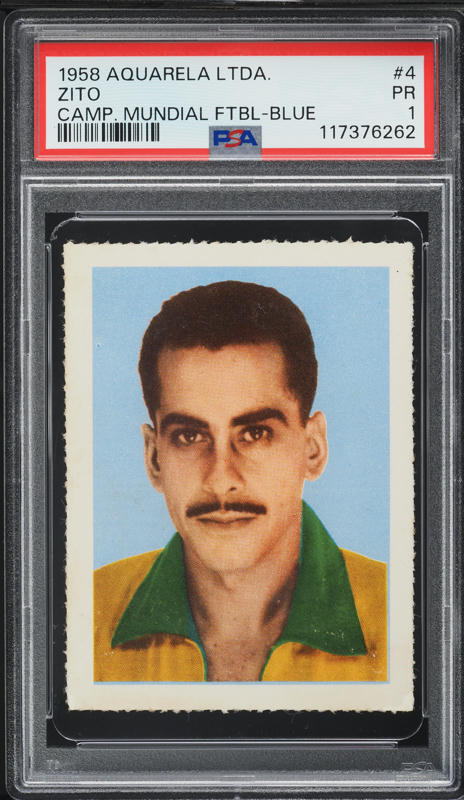 Carte Sportive Zito #4 PSA 3 - 1958 Editora Aquarela Brasil, Coupe Du Monde, état Gradé
