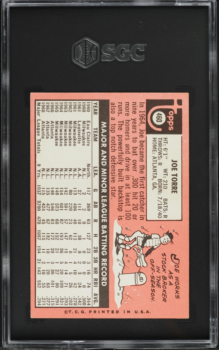 1969 Topps Joe Torre #460 SGC 3 VG