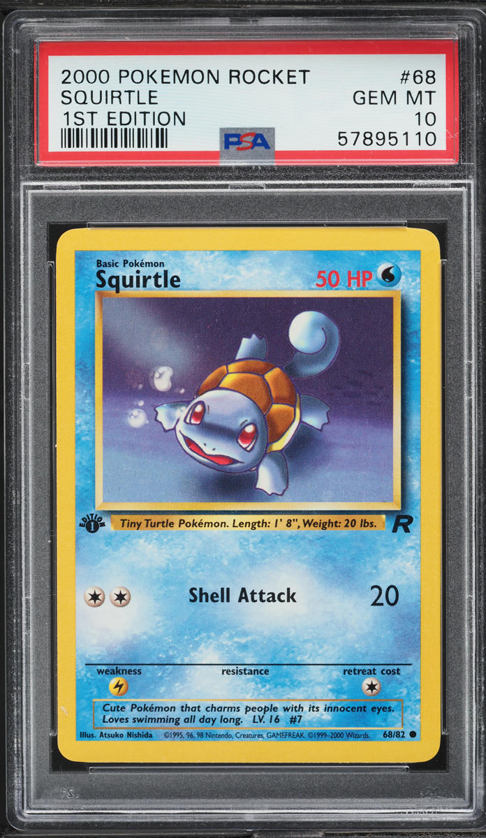 2000 Pokemon Team Rocket 1st Edition Squirtle #68 PSA 10 GEM MINT